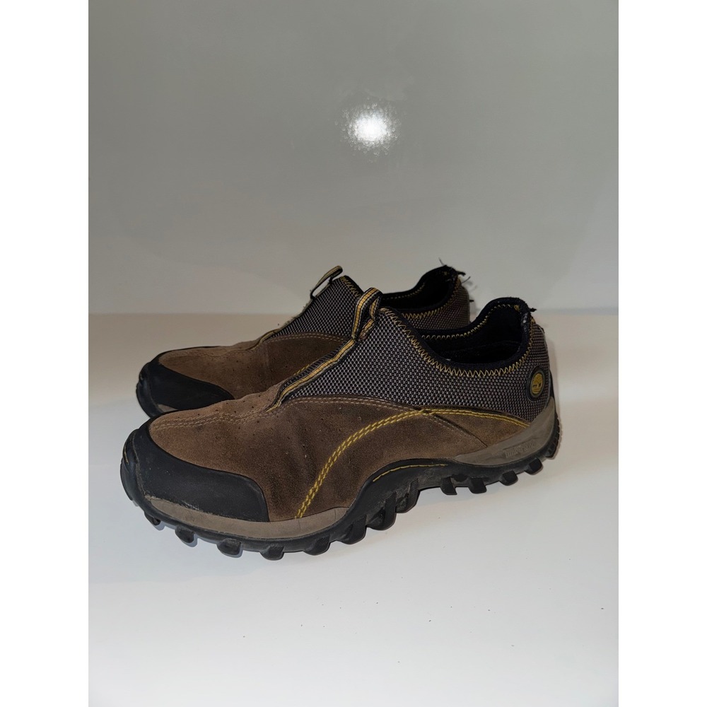 Timberland Mens Brown Suede Mesh Slip On Hiking Trail Shoes Low Top Brown 8.5
